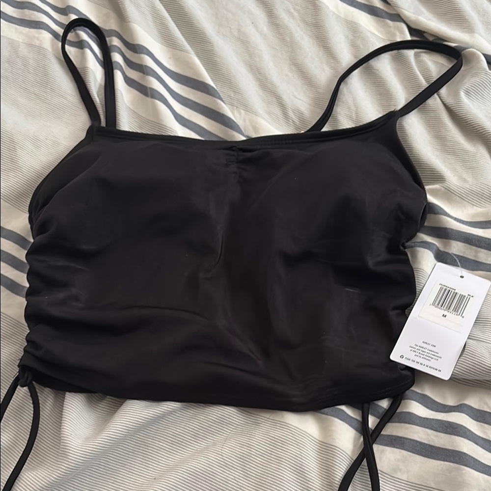 Hurley Black Ruched Bikini Top